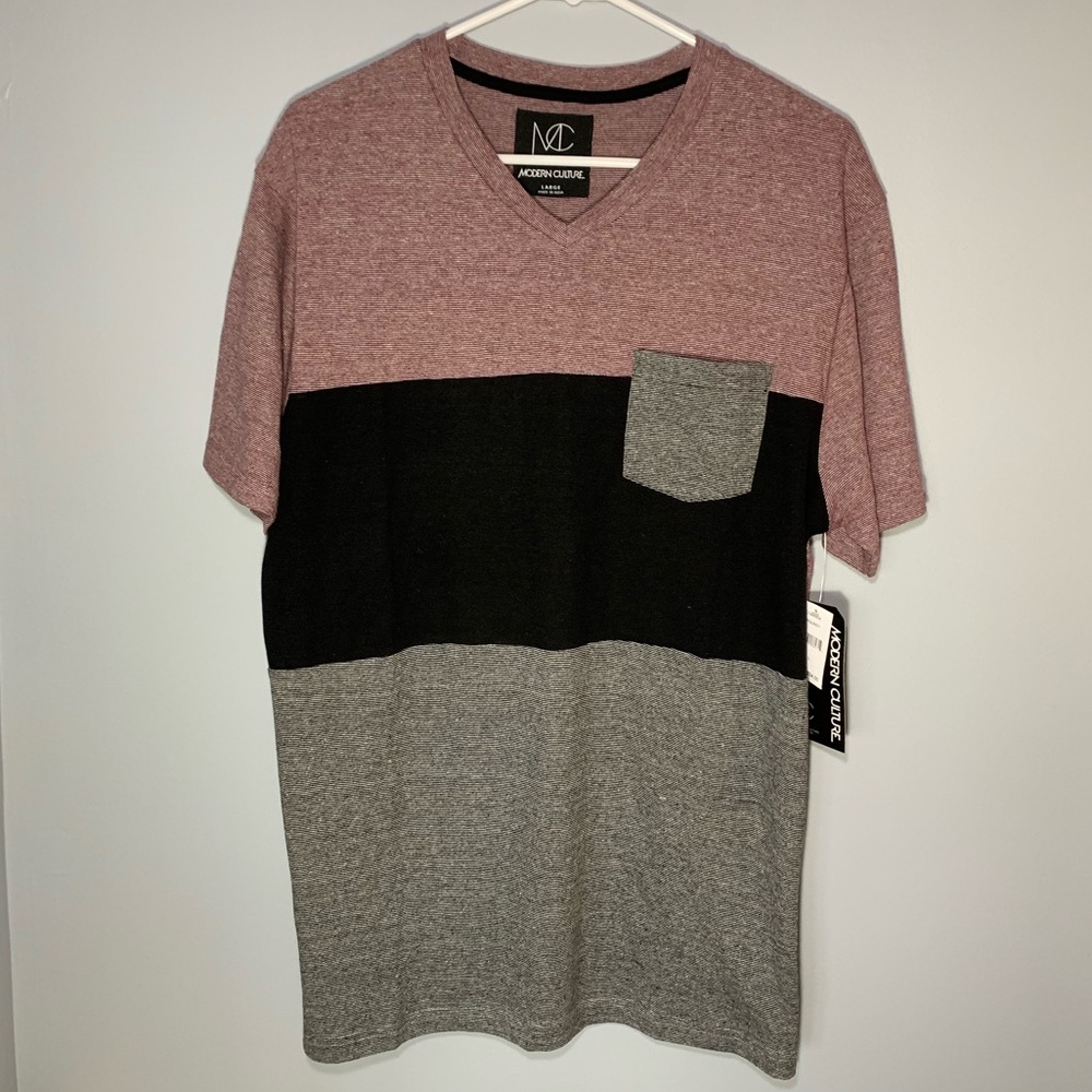Modern Culture T-Shirt - Red/Gray/Black SZ…